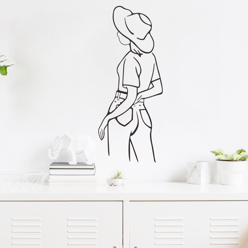 Moderne Stijl Schoonheid Terug View Muursticker Meisjes Kamer Home Decoratie Behang Woonkamer Slaapkamer Muurschildering Verwijderbare Stickers