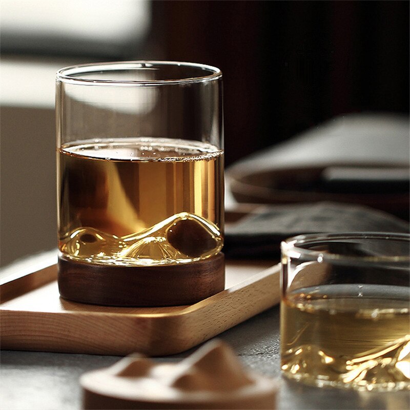 Chinese-Style Transparent Glass Tea Cup Household Teacup Cool Tea Set Mountain Cup Heat-Resistant Small Mountain Glass