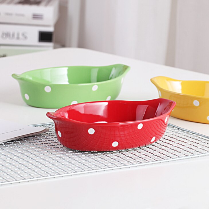 Cheese gratin plate microwave oven ceramic Western food plate oven cutlery dish household baking bowl