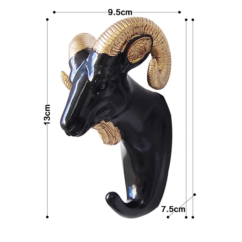 Perchero con cabeza de Animal montado en la pared, Perchero de pared, caballo, jirafa, alce, elefante, gancho decorativo para decoración de habitación, accesorio de baño: GO