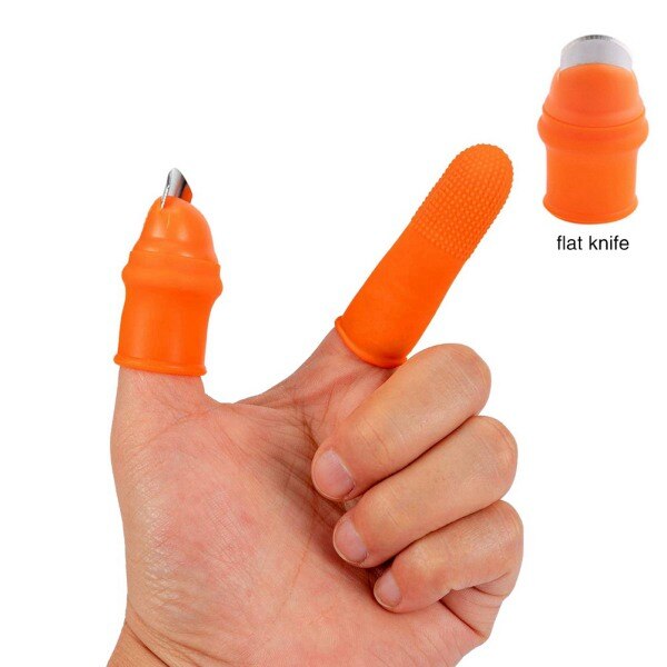 Protège-doigts en Silicone avec lame pour Fruits, légumes, couteau à pouce, protège-doigts, Gadgets de cuisine, accessoires de cuisine, 1 ensemble: A