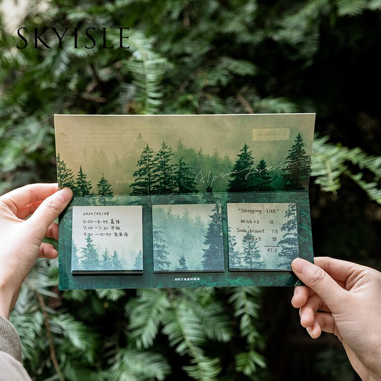 SKYISLE 16 Designs 60pcs Fantasy Sky Cloud Moonlight Memo Pad Deco Sticky Notes Notepad Diary Self-Stick Note Memo Pad