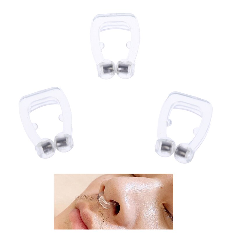 1/3/5PCS Anti-Snore Stop Snoring Night Device Clipple Silicone Magnetic Nose Clip For Sleeping Aid