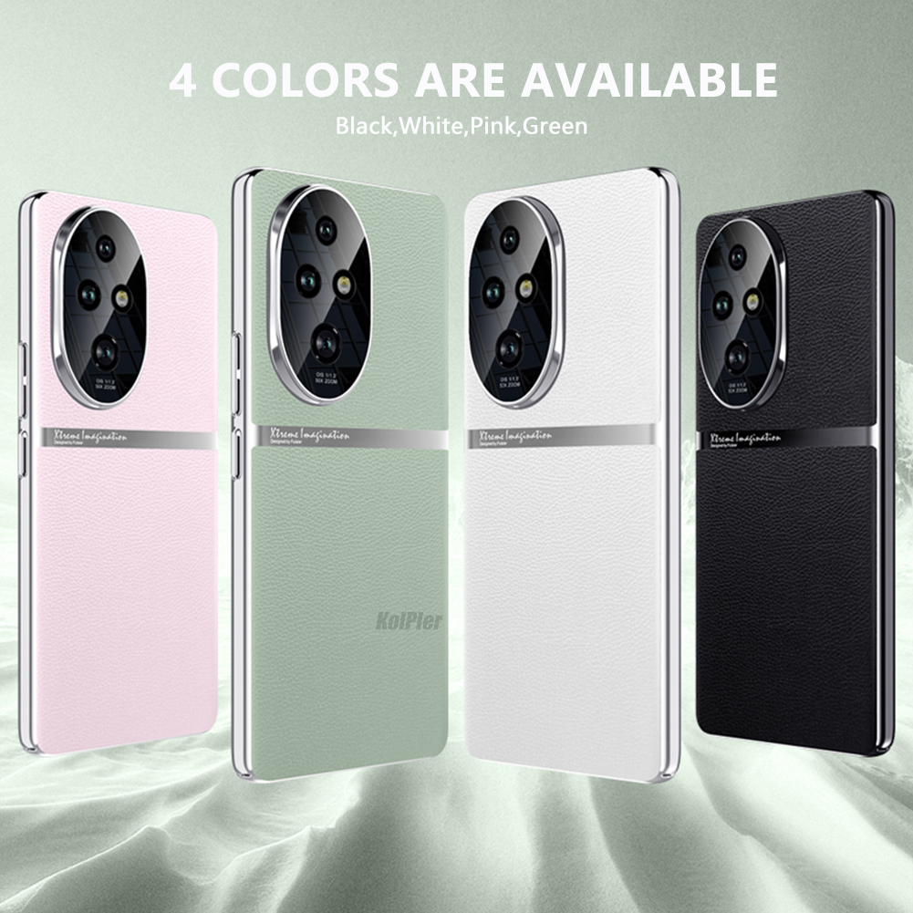 Originele Case Voor HONOR 200 Pro Luxe lederen Harde Schokbestendige Cover Voor HONOR 200 PRO Lens Bescherming Plating Skin Coque