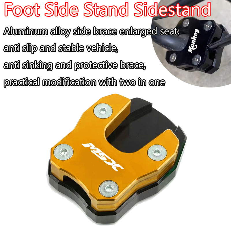 Voor MSX125 Grom 125 MSX MONKEY 125 Motorfiets Accessoires Kickstand Voet Zijstandaard Zijstandaard Extension Pad Ondersteuning Plaat