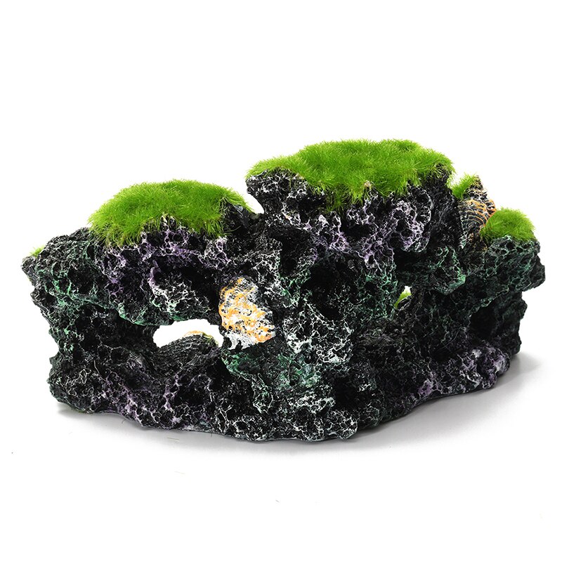 Resin Aquarium Coral Reef Moss Rock Fish Tank Marine Island Ornament Cave Decor