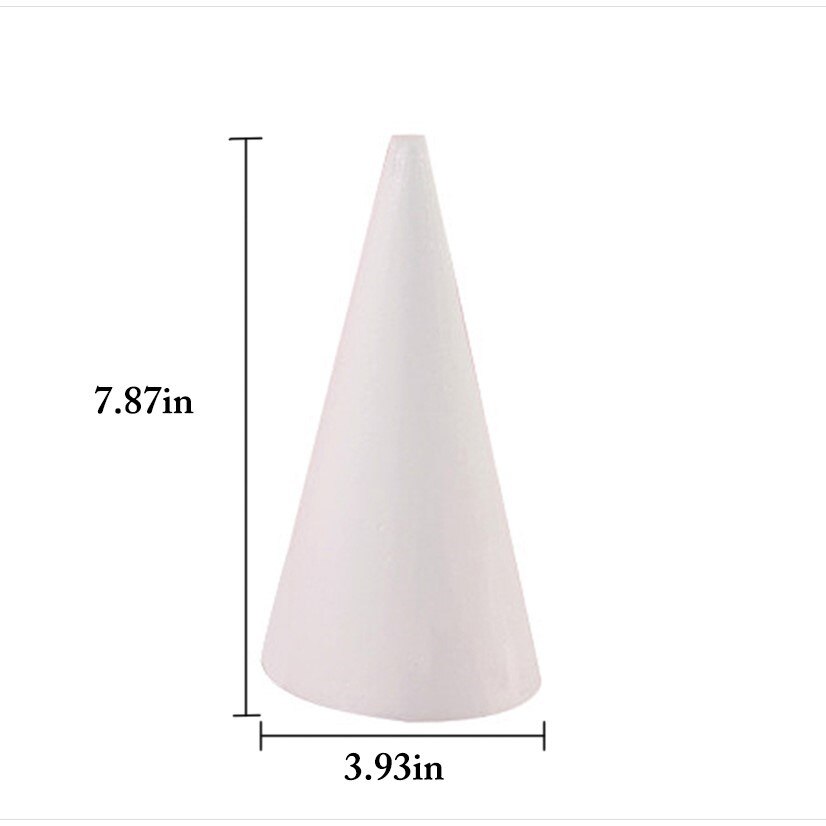 Foam Cone DIY Blank Modelling Styrofoam Christmas Tree Cone Craft Cone For Kids Manual DIY Accessories: 20CM