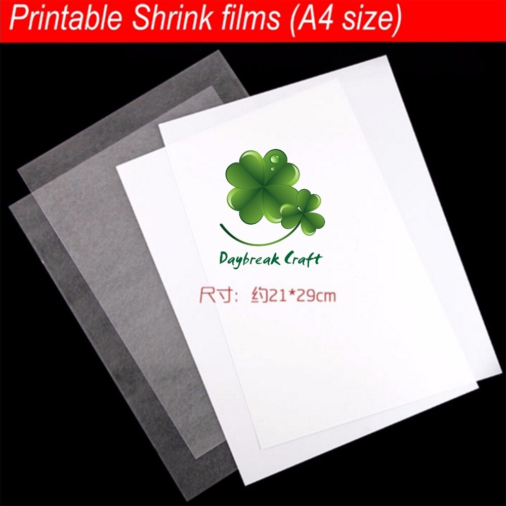 (Pack of 10) DIY A4 size Printer Inkjet shrink film plastic sheet