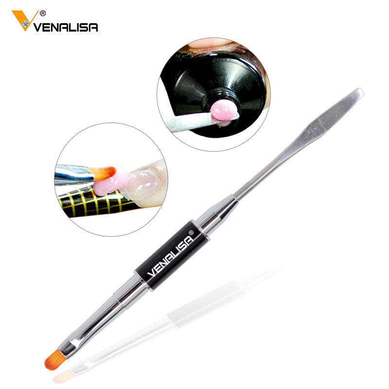 Negle pensel maling pen franske negle akryl negle hård gelé uv gel 2 i 1 nail art 2 side venalisa poly negle gel brug