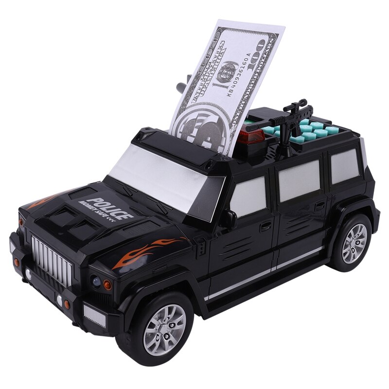 Tirelire papier tirelire enfants grand coffre-fort économie tirelire grande musique jouet musique mot de passe caisse camion voiture tirelire: Black
