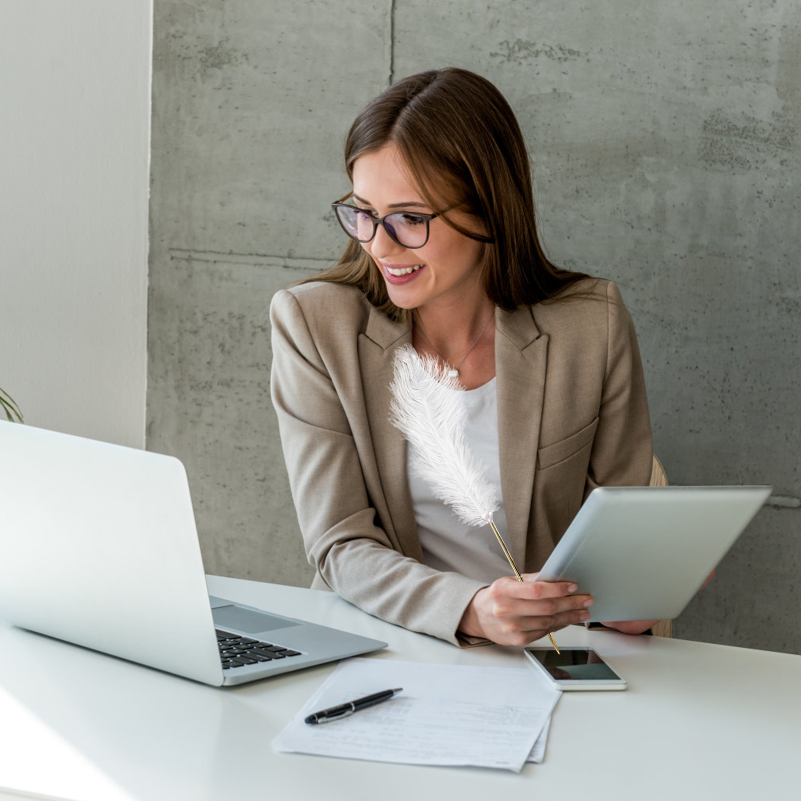 Signeringspenna med guldpläterad metallkärlekshållare för bröllopsgästbok, möten, kontorsevenemang, bordsdekoration