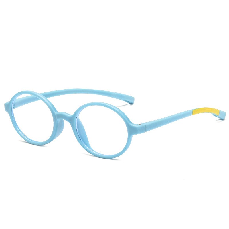 Gafas con montura de silicona suave para niños y niñas, lentes antirayos azules, Protector de ojos, montura de vidrio, lentes transparentes: C2 Blue