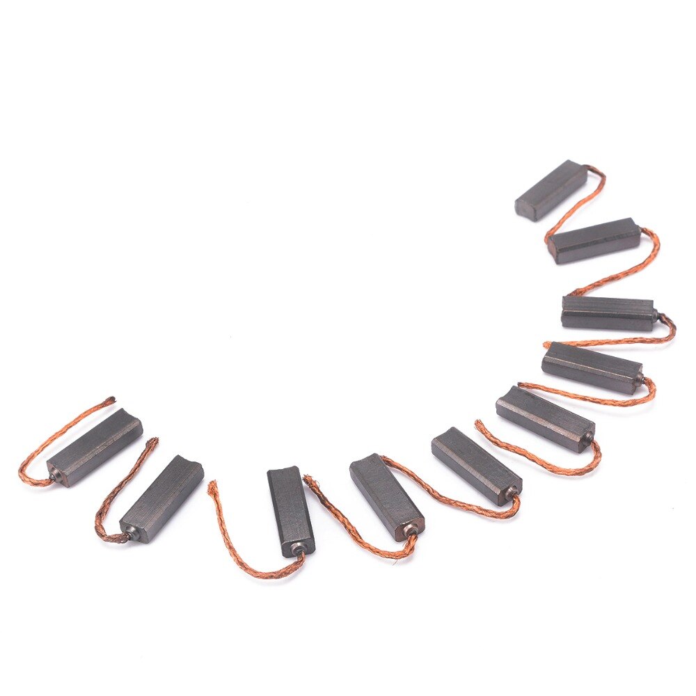 10 pcs Geleidende Koper Koolborstels Wire Leads 4.5*6.5*20mm voor Generator Generic Elektrische Motor Duurzaam mini Carbon Borstel