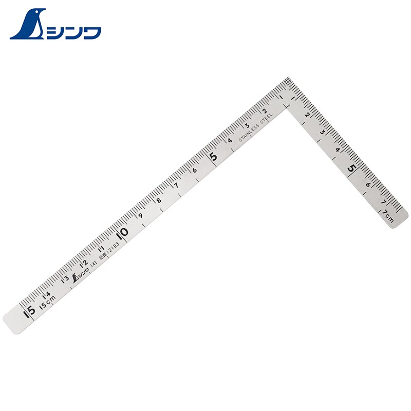 Japan Shinwa Penguin brand MINI SQUARE 90 degree stainless steel angle ruler small curved ruler Carpenter