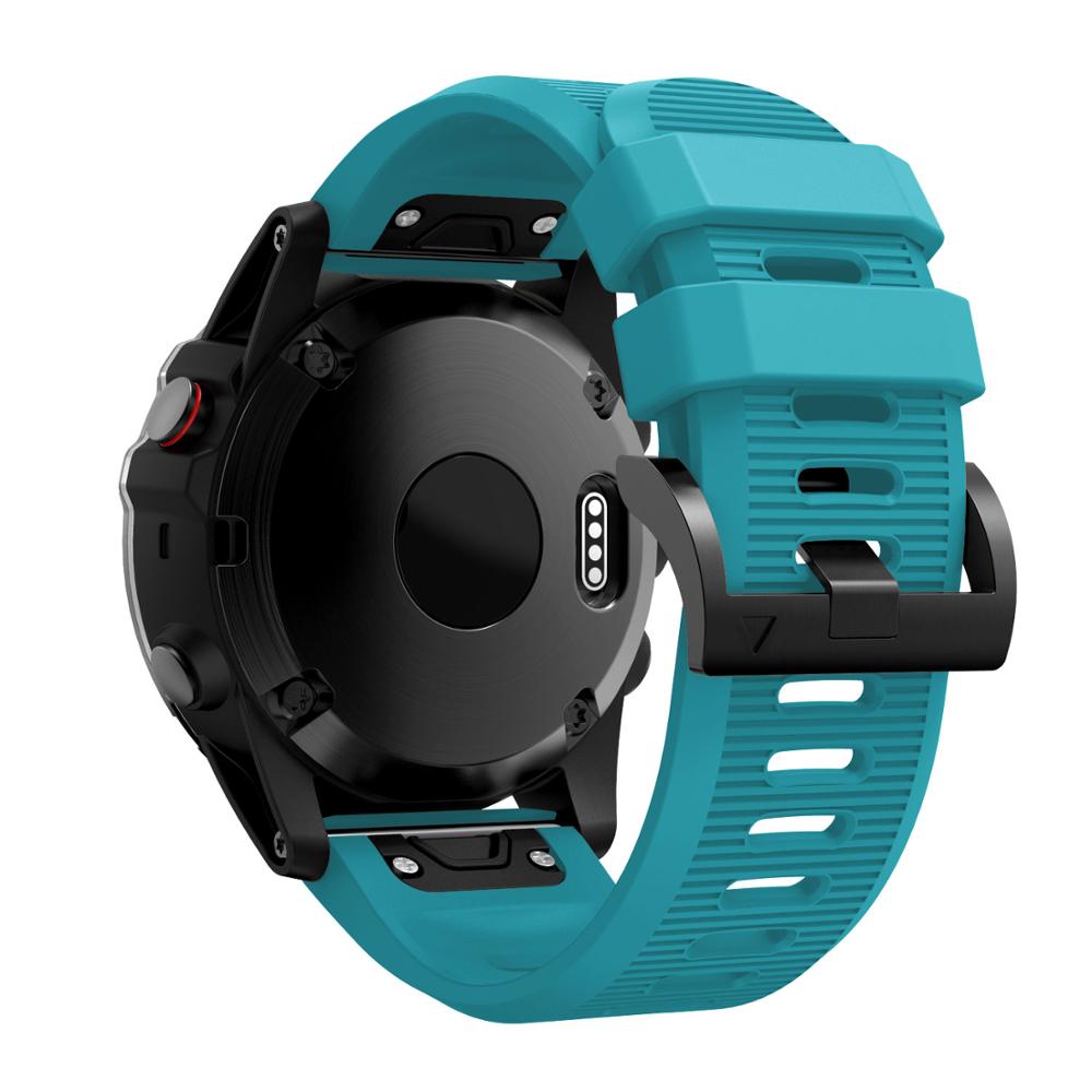 Voor Garmin Fenix 6X Mode Horloge Band Siliconen Band Voor Garmin Fenix 5X Quick Release Strap Voor Garmin Fenix 5X Plus Bands: Blauw Licht Blauw