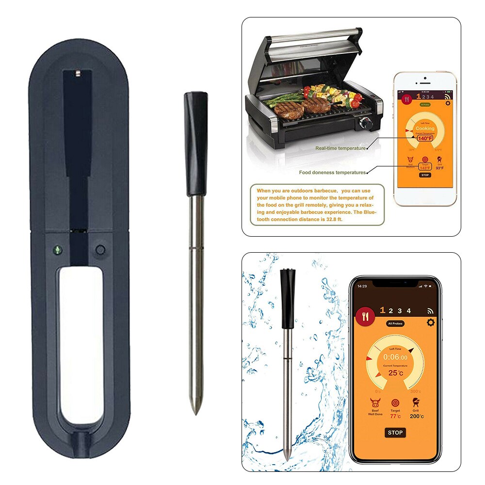 Digital Probe Meat Thermometer For Oven Grill BBQ Smoker Rotisserie Bluetooth Connect Digital Kitchen Tools Barbecue Probe