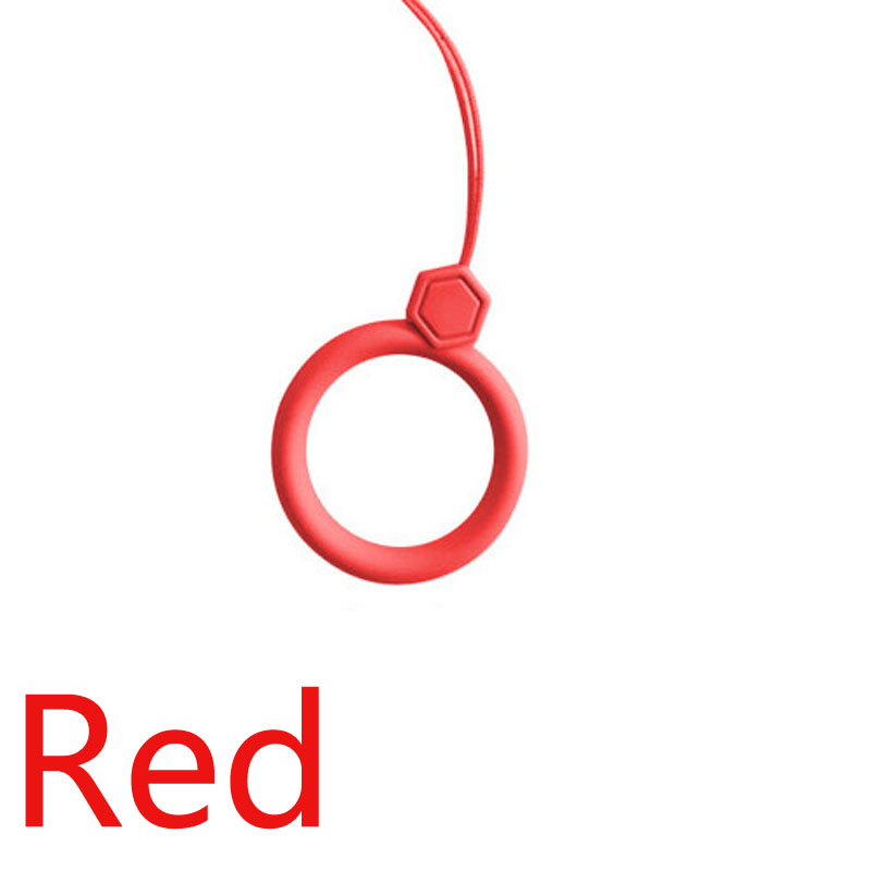 Silicone ring mobile phone lanyard Silicone ring Mobile phone U disk universal silicone shatter-resistant: Red