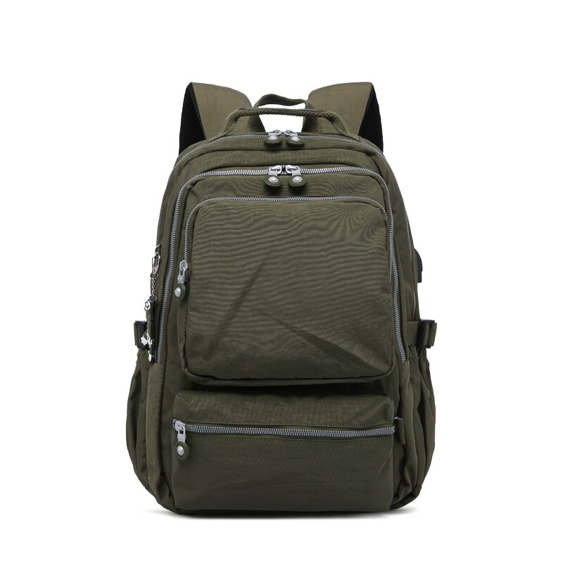 TEGAOTE Frauen Schule Rucksäcke Anti Diebstahl USB Ladung Rucksack Herren Laptop Bagpack Schule Taschen Für Teenager Mädchen Mochila Reise: Armee Grün / 37X13X27 1807Nein USB
