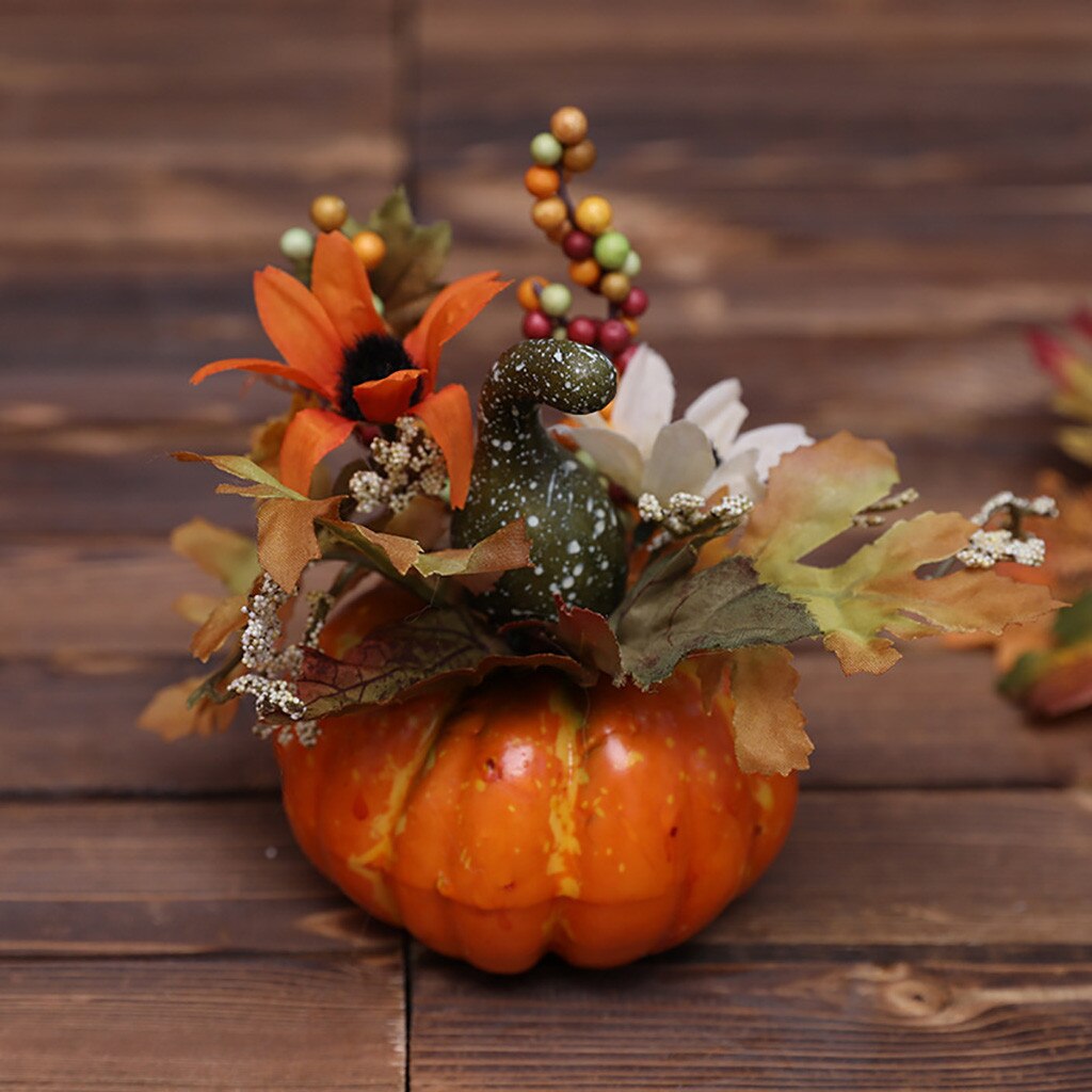 Feuilles d'érable réalistes Faux citrouilles légumes artificiels Halloween Thanksgiving ornements suspendus pendentif décorations pour la maison