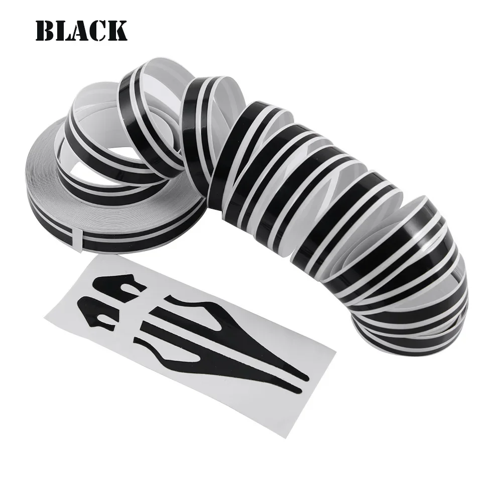 1 rol veelkleurige striping pin streep steamline dubbele lijn tape auto body sticker vinyl sticker auto decoratie styling tools: Black
