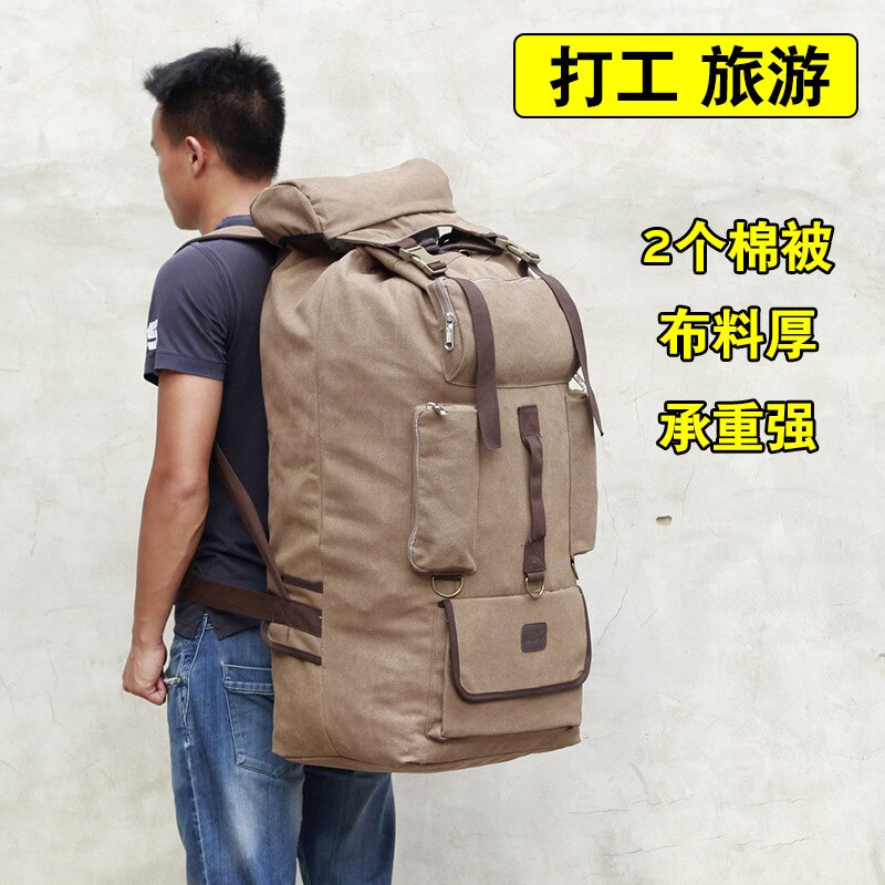 Grote Bagage Tas Capaciteit Canvas Outdoor Rugzak Multifunctionele Mannen Reistas Oversized Rugzak