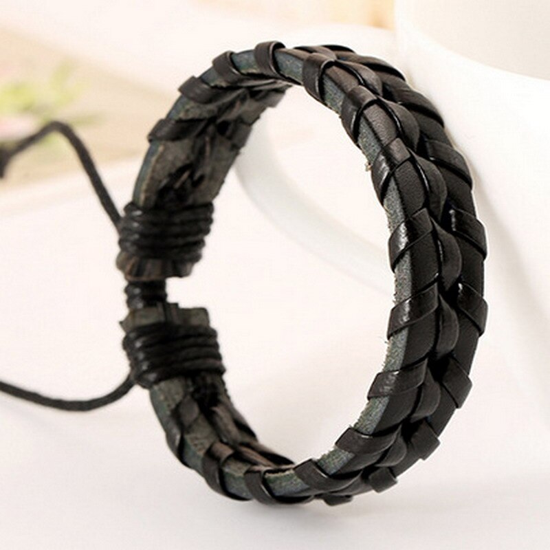 Gute Preis! Frauen Männer Armbänder Reine Hand Weben Leder Armband Einstellbar Armband Männer Schmuck: B017161