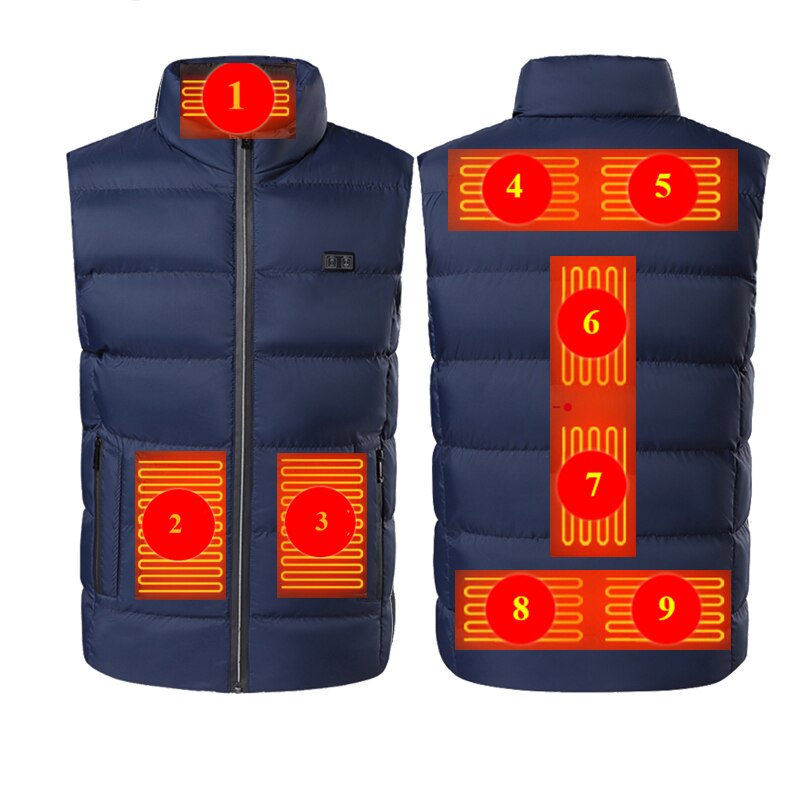 Bereichen Winter Beheizt Jacke Männer der Frauen Beheizte Weste Selbst Heizung Weste Thermische Kleidung Usb Akku Betrieben Heizung Mantel Wandern: SKU-02 / 4XL