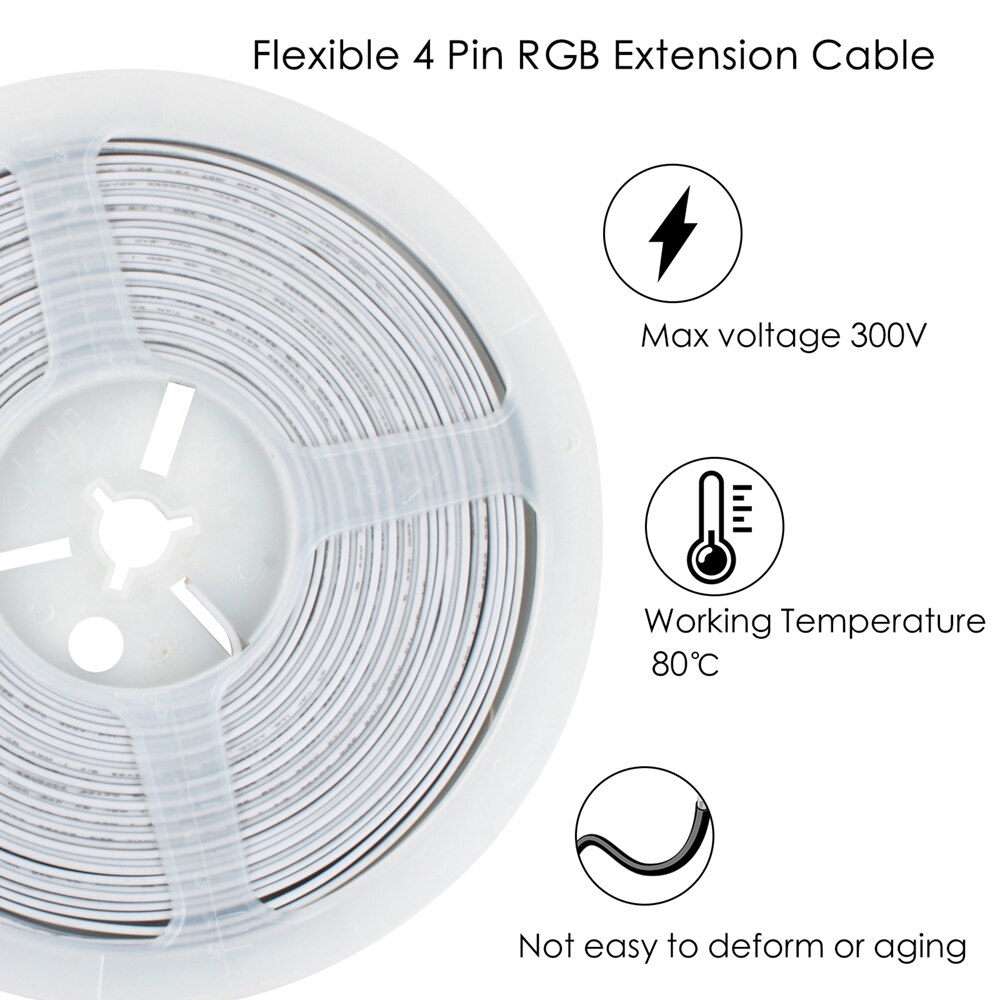 1m 5m 10m 20m 4 pin forlænger rgb ledning kabel ledning ledning led rgb stik til 5050 2835 smd rgb led strip rgb controller hvid
