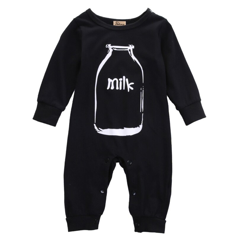 Katoen Pasgeboren Baby Jongen Meisje Lange Mouw Melk Fles Romper Jumpsuit Playsuit Infant Kids Outfits Kleding 0-24 M