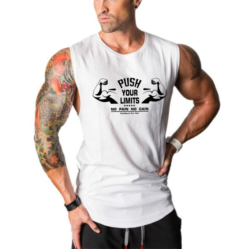 Løbetøj i bomuld, ærmeløse tanktoppe til mænd, fitness, afslappet sport, muskeltrøje, fitnesscenter, bodybuilding, træning, åndbart, sommertøj
