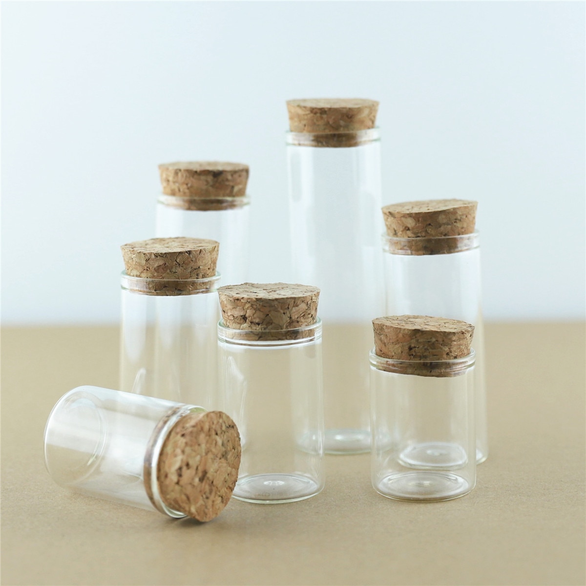 Frascos de vidrio de 30mm de diámetro, Mini frascos de corcho para manualidades, botellas de deseos de vidrio de viaje, 24 Uds.
