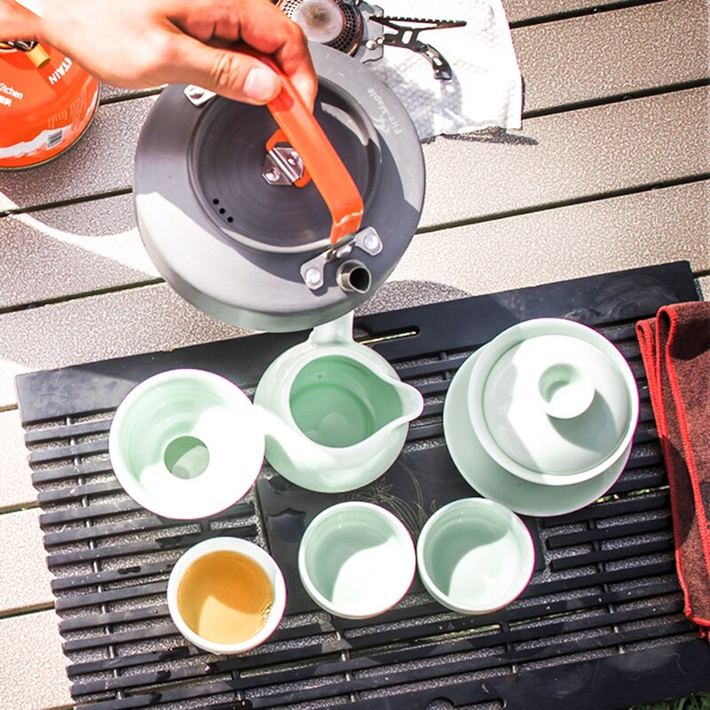 Outdoor Hiking Camping Cookware Set Aluminum Cooking Equipment Camping Gas Wood Stove Pans Cocina Camping Camping Supplies