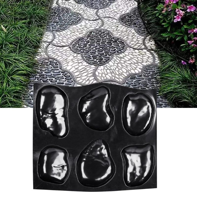 Rock Brick Concrete Mold Step Stones Plaster Cobblestones Mould Garden Decor DIY