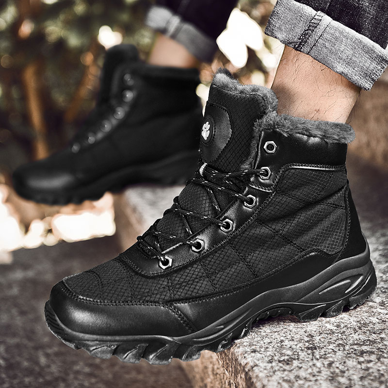 Talvi miesten kengät klassinen merkki miesten saappaat pehmeät lämpimät miesten lumisaappaat ulkoilu luistamattomat miesten kengät miehille talvi zapatillas hombre