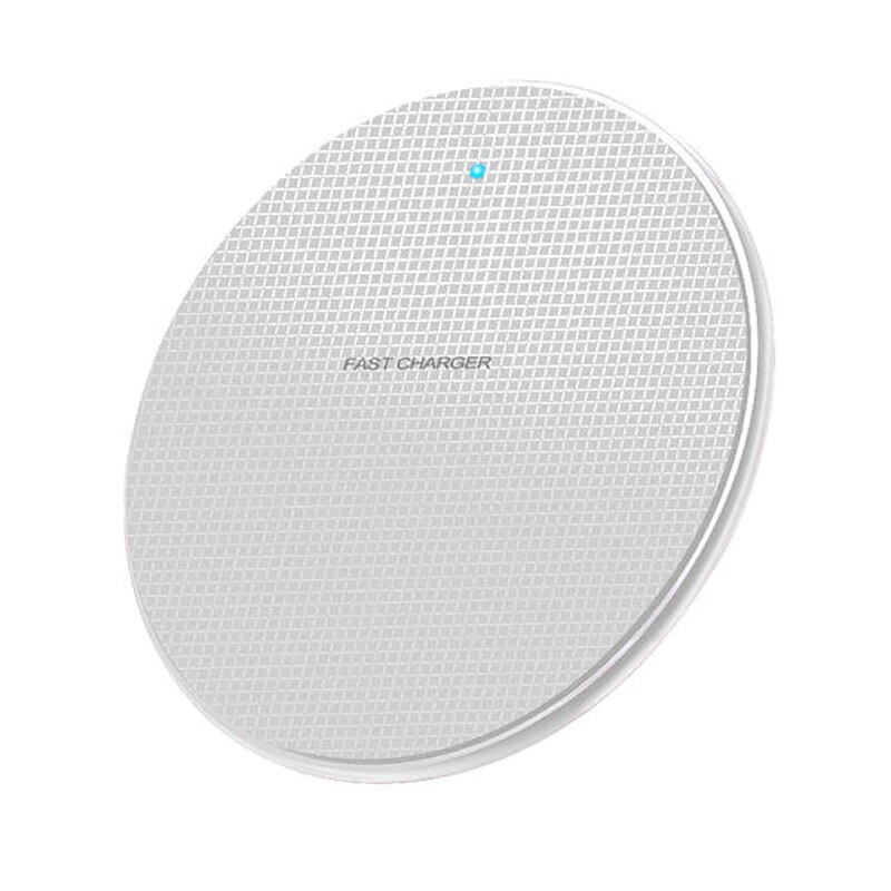 10w Qi ricarica wireless veloce per Iphone 11 Pro X Xs Max XR per Samsung S8 S9 S10 Plus nota 10 9 caricabatterie wireless con Pad di ricarica: White