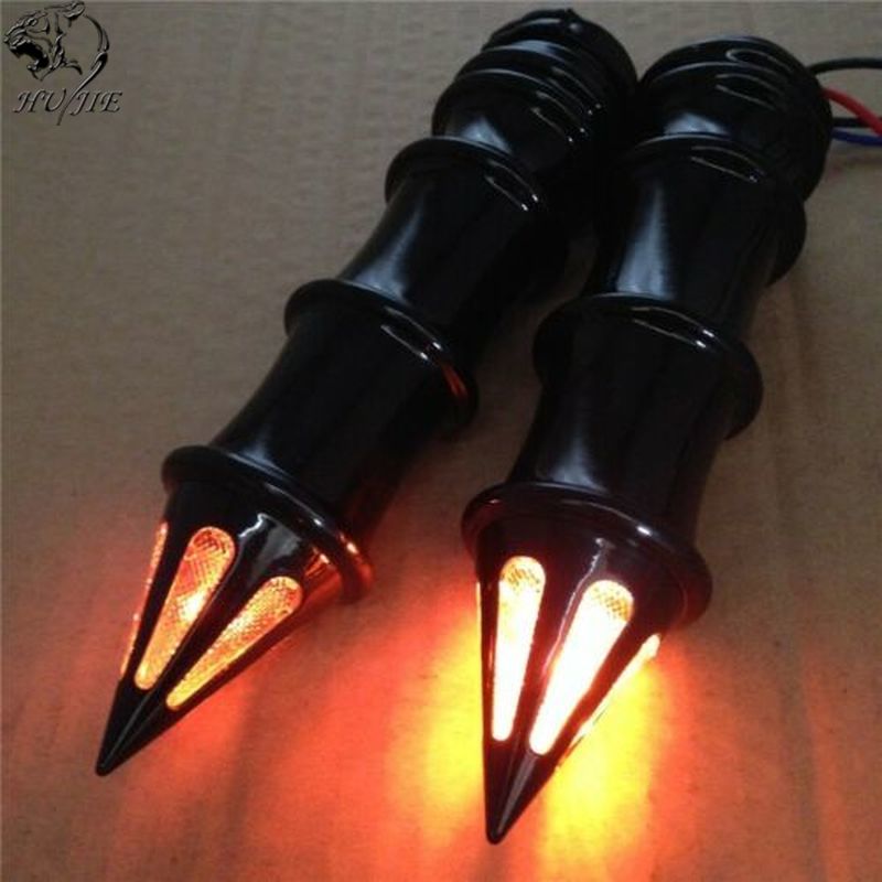 Par Spike 1 "manillar asideros w/de señal de vuelta de las luces de indicador de moto para Kawasaki Vulcan 500 de 800 a 900 1500, 1600, 2000, Blac