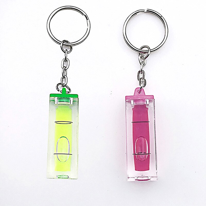 Rood/groene doe-het-zelf mini waterpas, waterpas, nauwkeurige inclinometer, vloeistofniveau-indicator met sleutelhanger