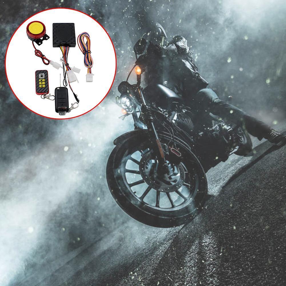 Universal Motorcycle Bike Alarm Flashing Sound Alarm Remote Start Key Start System Q8Y9