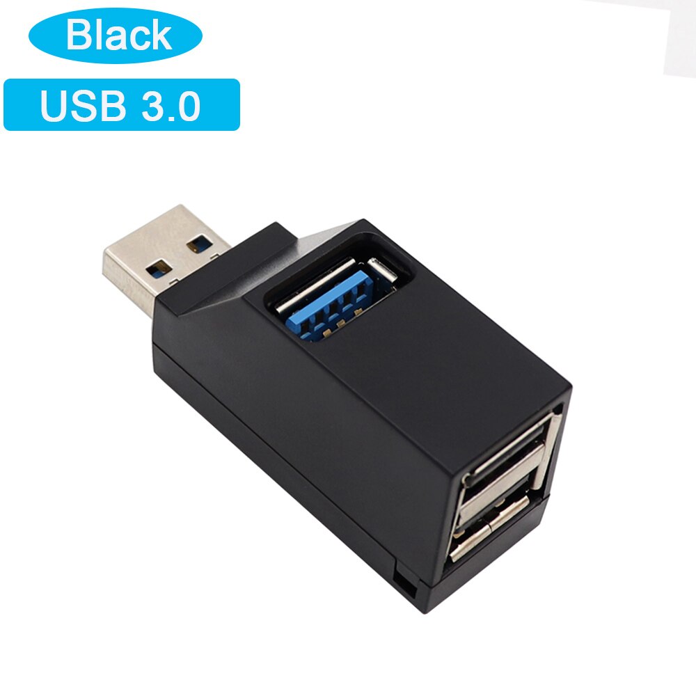 USB 3,0 HUB Adapter Extender Mini Splitter Box 3 Ports High Speed Für PC Laptop U Disk Card Reader: USB 3.0 Hub Black