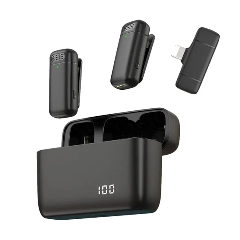 Mini Tragbare kabellos Lavalier-mikrofon Lärm die Ermäßigung Audio- Video Aufnahme Mikrofon Für iPhone Android Mit Ladung Kasten: Grün