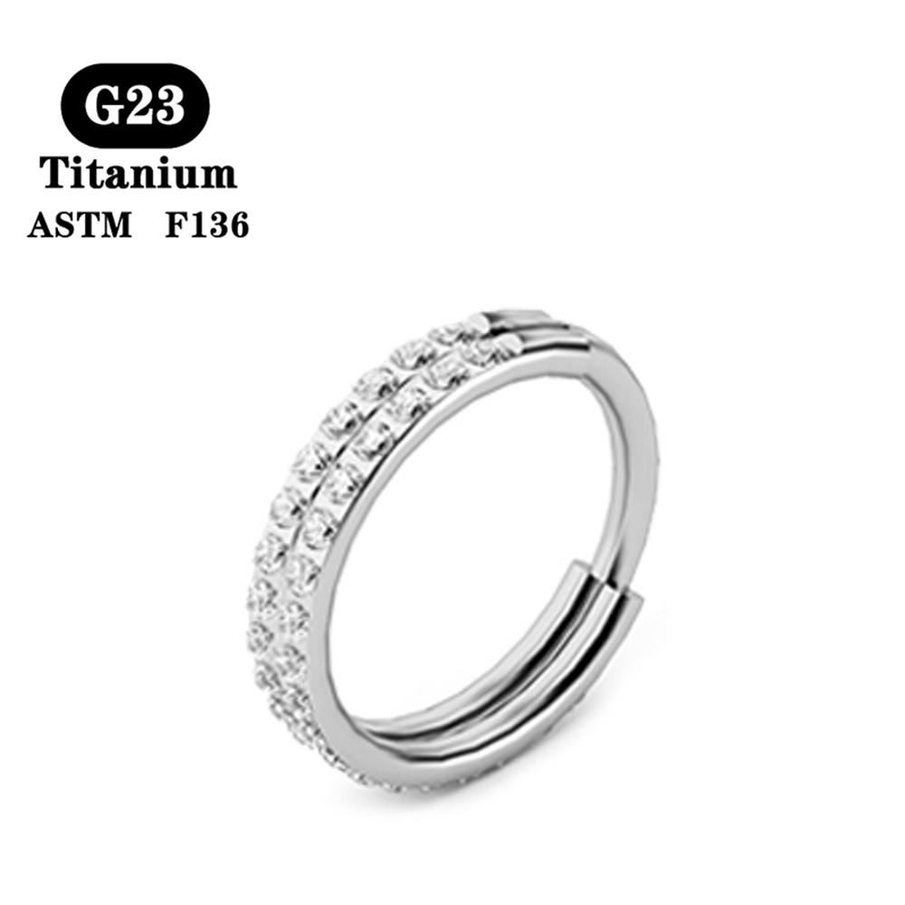 Pendientes de titanio G23, aro redondo para cartílago del trago, hélice Daith, labio con bisagras, segmento, oreja, nariz, anillo, joyería para Piercing corporal
