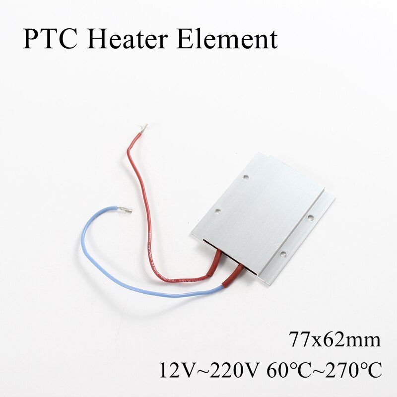 77x62mm 12v 24v 36v 48v 110v 220v ptc elemento aquecedor termostato constante termistor ar aquecimento sensor de alumínio escudo 77*62mm