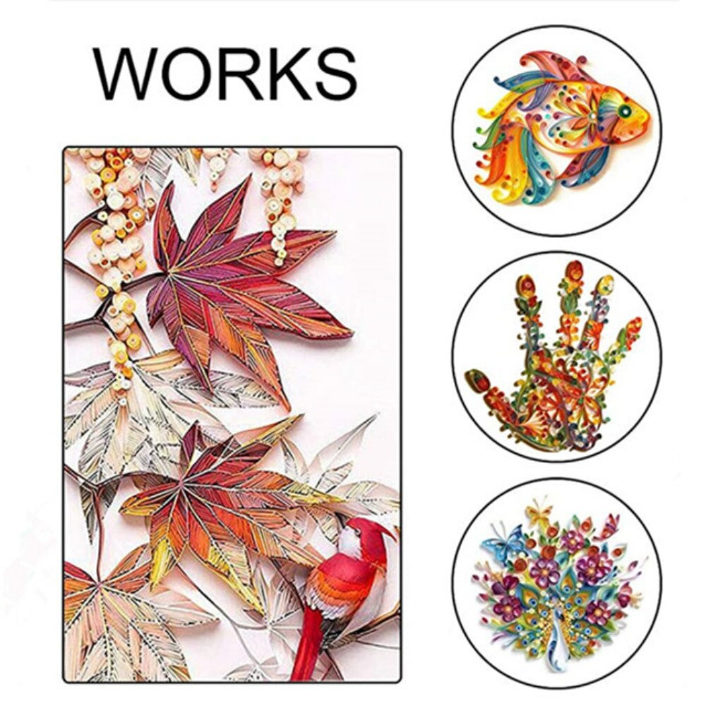 16pcs Paper Quilling Tools Slotted Kit Handmade Rolling Curling Needle Pen For Art Crafting Diy Cardmaking Project