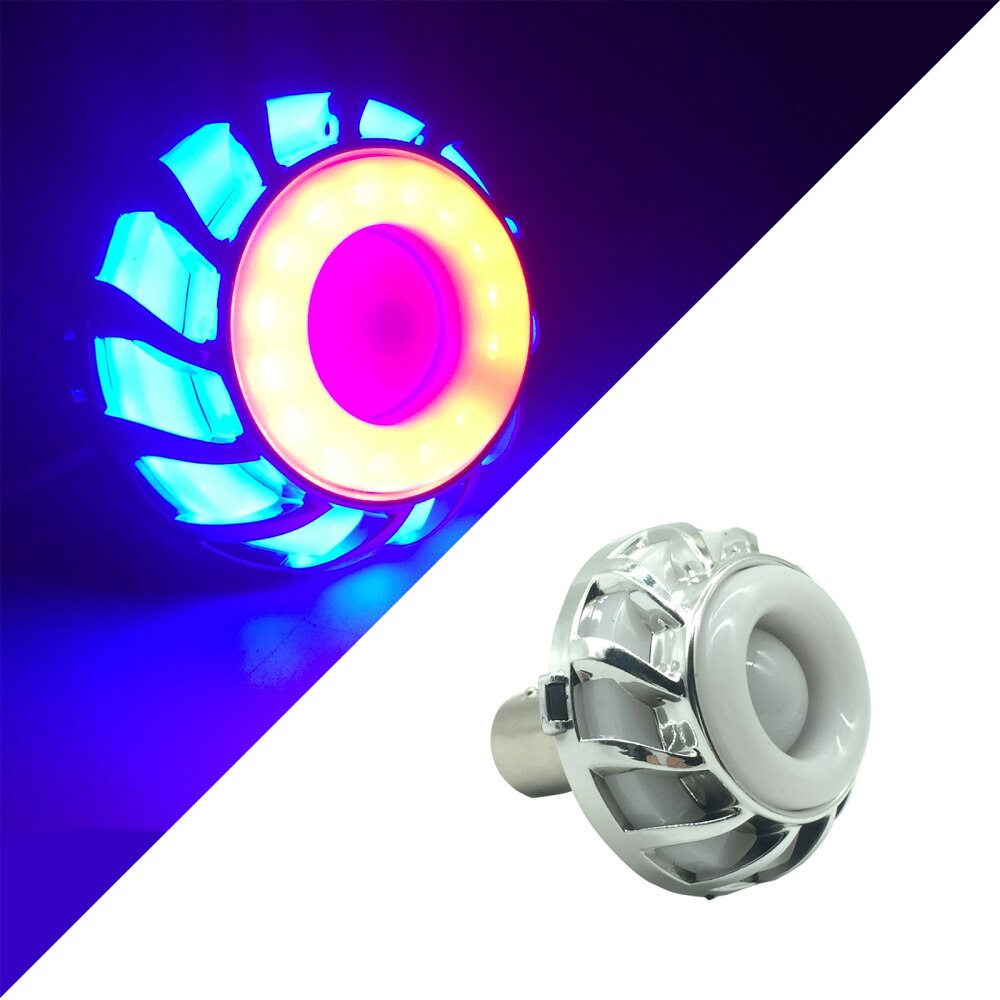 1 pièces gradation ange oeil Flash moto phare queue frein feux arrière LED moto accessoires lampe de frein: 4