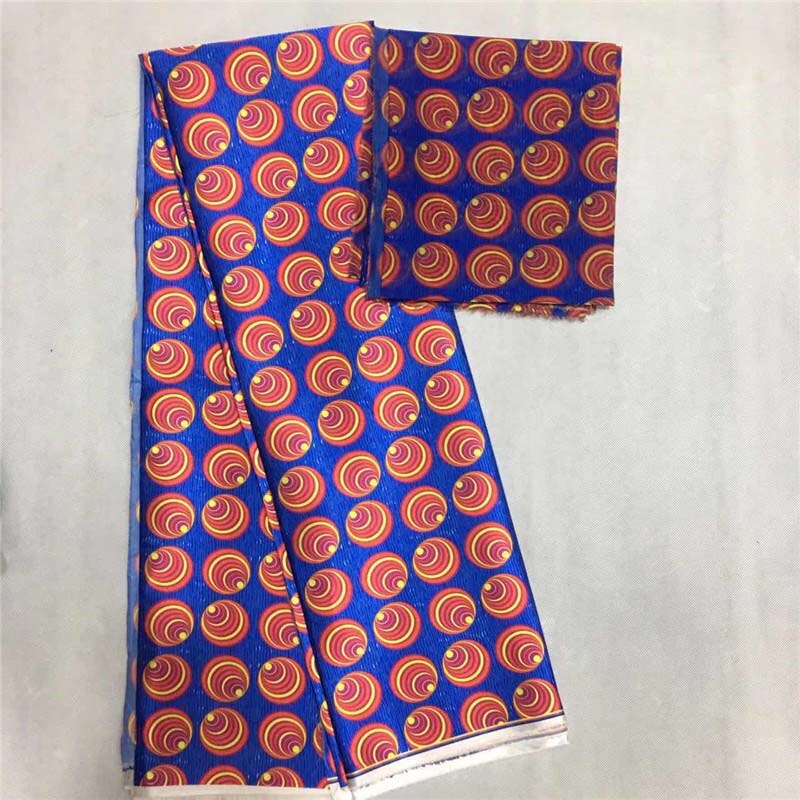 Digital Printed Satin Fabric African Ankara Wax Prints Pattern Nigerian Satin Fabric For Sewing Party Dress: Color 2