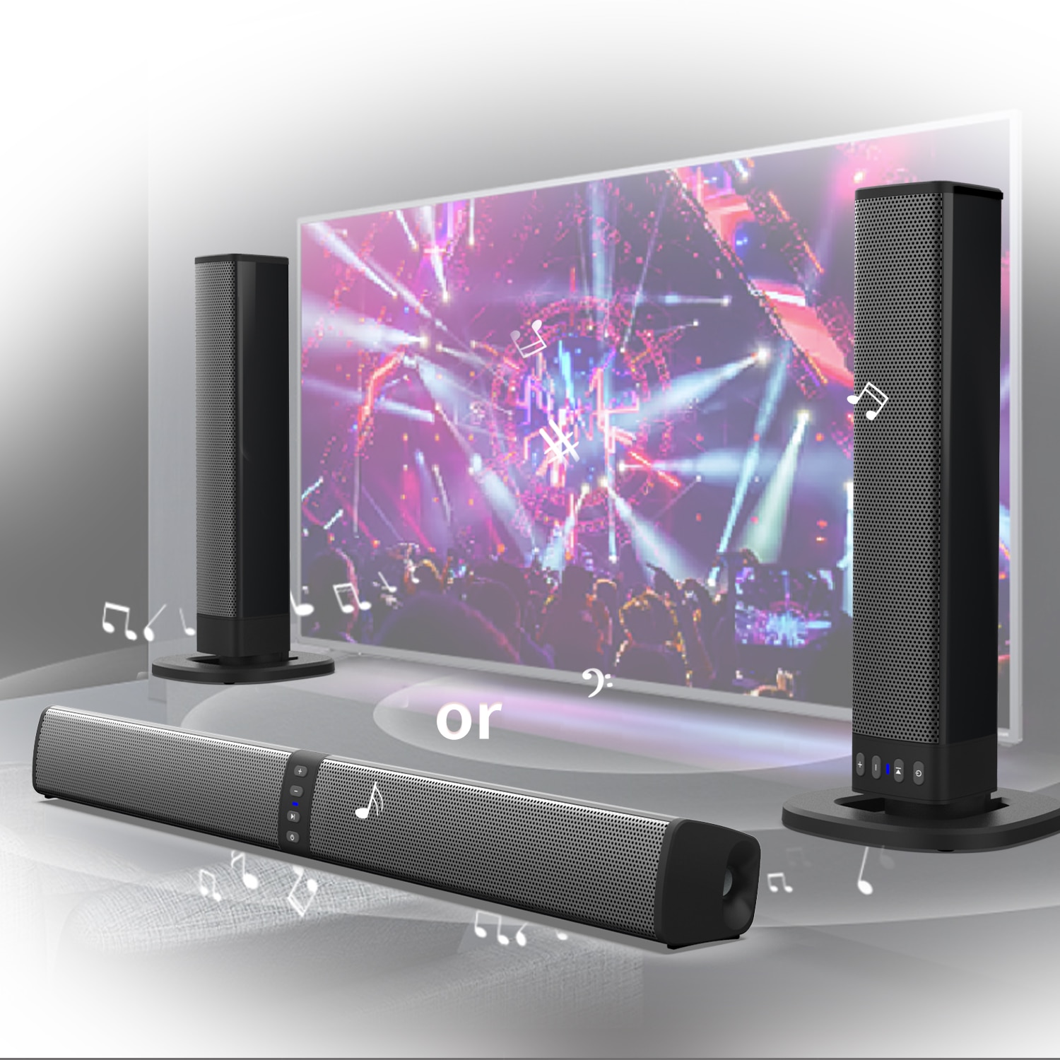 Soundbar Wireless Home Theater Soundbar TV Stereo 3D con Subwoofer altoparlante Bluetooth per PC altoparlanti per telefono Computer boombox