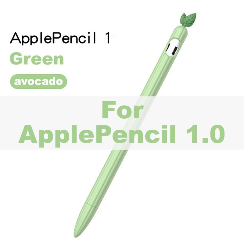 Anti-Scratch Case for Apple Pencil 1/2 Cartoon Fruit Silicone Protective Cover Pouch Cap Holder Stylus for iPad Pen Pencil: Green Pencil 1