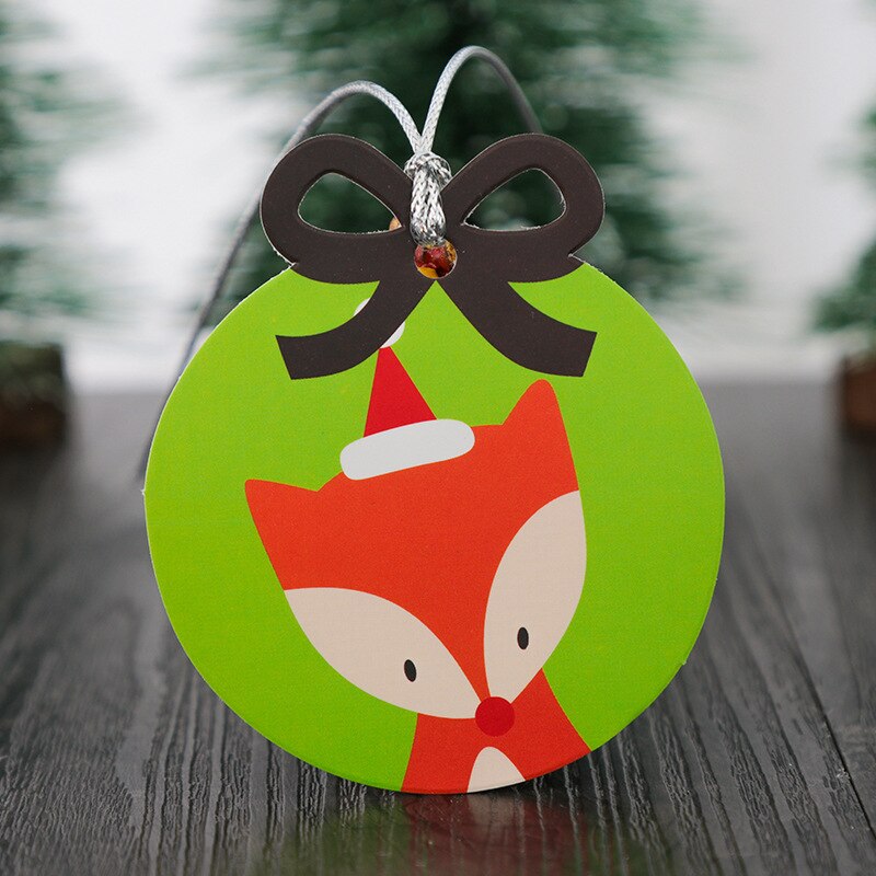 10Pcs Xmas Merry Christmas Wish Cards Greeting Card sticker ornaments pendant Christmas tree Ornaments