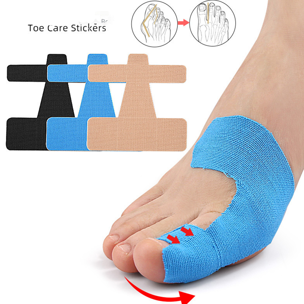 10 stycken skyddande muskelplåster tåseparator slitageskyddande fotplåster finger självhäftande tåseparator