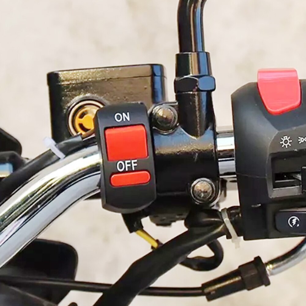 Interruptor intermitente Universal para manillar de motocicleta, interruptor de luz para Moto, botón de encendido y apagado, ATV, DC12V/10A, cable negro de dos núcleos